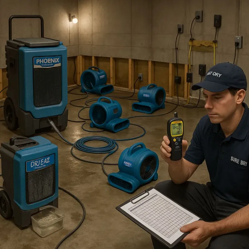 Structural Drying and Dehumidification process in Flanders, NY